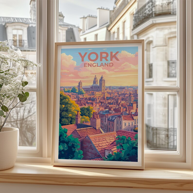 York England Poster - Historic City Skyline Wall Art
