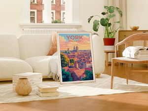 York England Poster - Historic City Skyline Wall Art