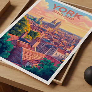 York England Poster - Historic City Skyline Wall Art