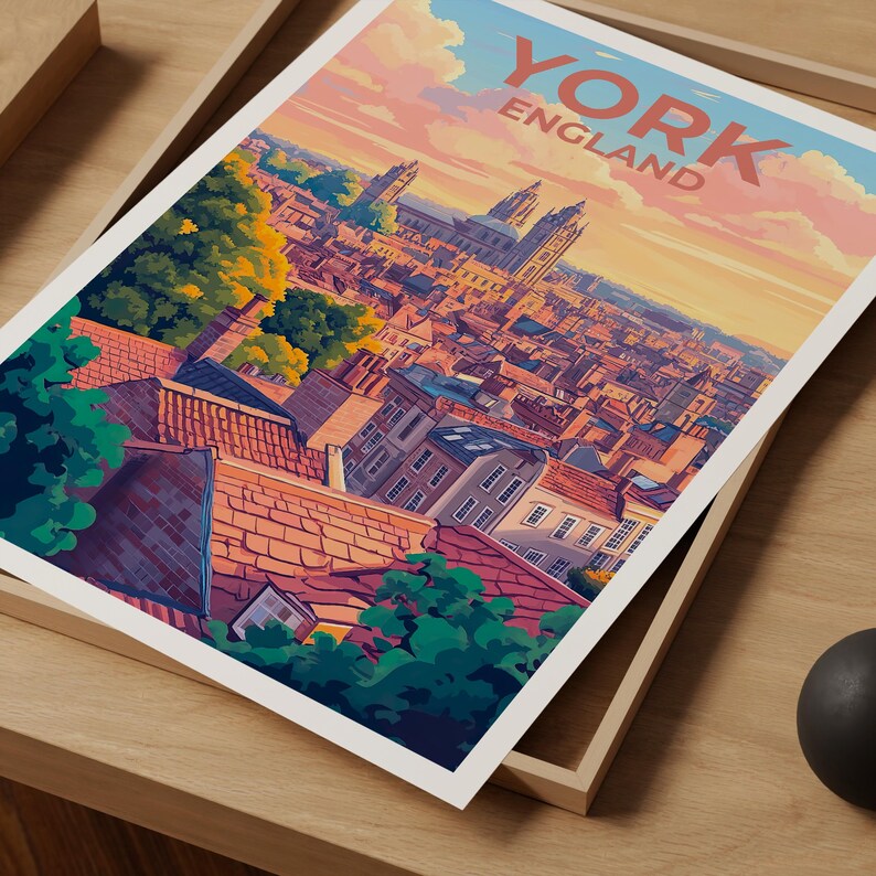 York England Poster - Historic City Skyline Wall Art