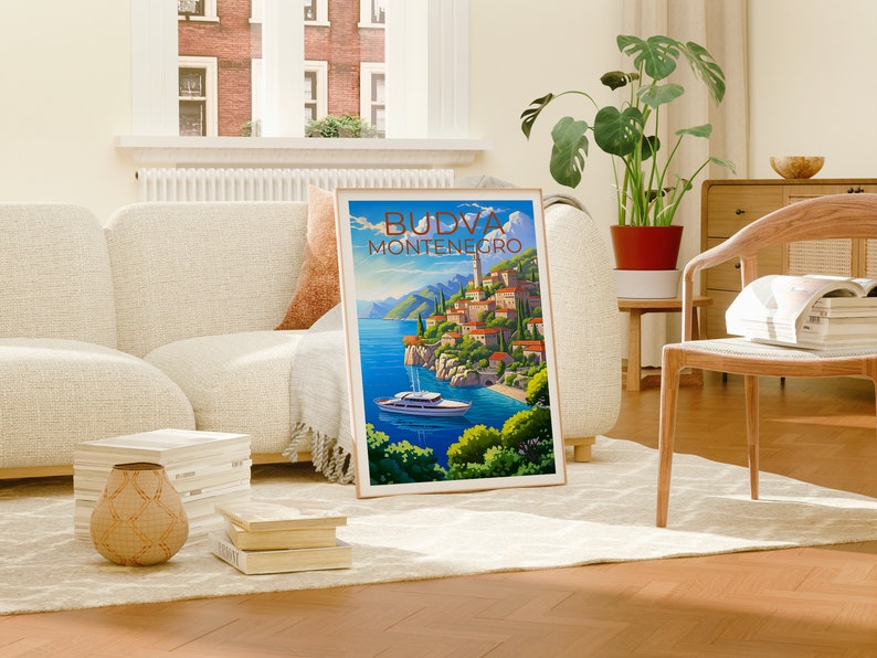 Budva Poster, Budva Print, Montenegro Art, Montenegro Print, Budva Travel Poster, Europe Poster, Montenegro Gift