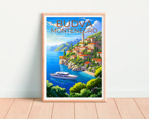 Budva Poster, Budva Print, Montenegro Art, Montenegro Print, Budva Travel Poster, Europe Poster, Montenegro Gift