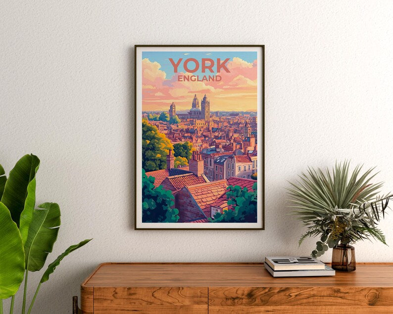 York England Poster - Historic City Skyline Wall Art