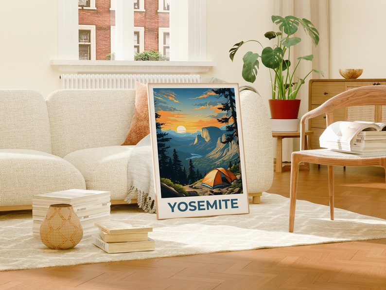 Affiche de voyage Yosemite, art mural de Californie, impression de Californie, affiche de Yosemite, affiche de Californie, impression de Yosemite, art de Yosemite