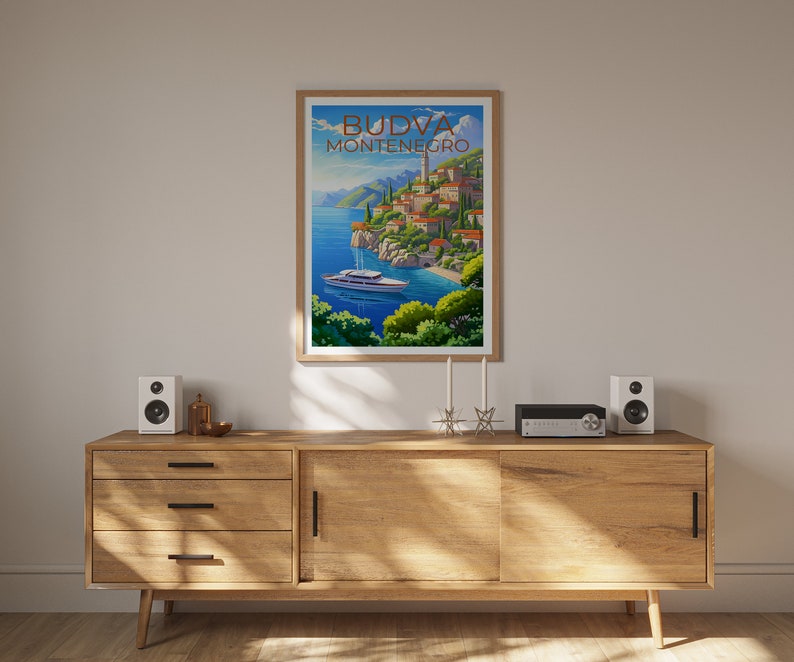 Budva Poster, Budva Print, Montenegro Art, Montenegro Print, Budva Travel Poster, Europe Poster, Montenegro Gift