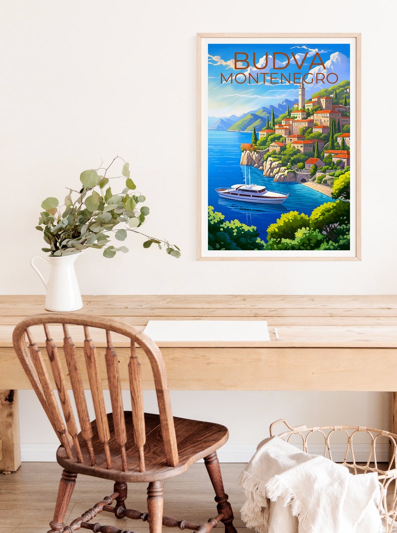 Budva Poster, Budva Print, Montenegro Art, Montenegro Print, Budva Travel Poster, Europe Poster, Montenegro Gift