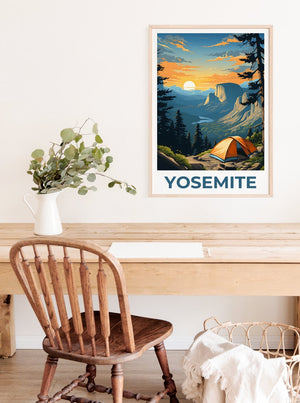 Affiche de voyage Yosemite, art mural de Californie, impression de Californie, affiche de Yosemite, affiche de Californie, impression de Yosemite, art de Yosemite