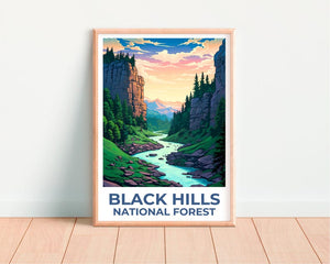 Black Hills National Forest Poster, South Dakota Travel Print, Forest Art, Black Hills Print, South Dakota Poster