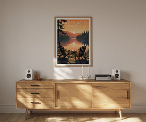 Lake Placid Travel Poster, New York Wall Art, New York Print, Lake Placid Poster, Lake Poster, Nature Poster, Lake Placid Art