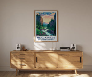 Black Hills National Forest Poster, South Dakota Travel Print, Forest Art, Black Hills Print, South Dakota Poster