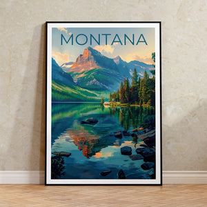 Montana Poster, Montana Print, Mountain Poster, Hiking Poster, Montana Gift, Forest Poster, Montana Art