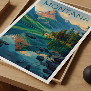Montana Poster, Montana Print, Mountain Poster, Hiking Poster, Montana Gift, Forest Poster, Montana Art