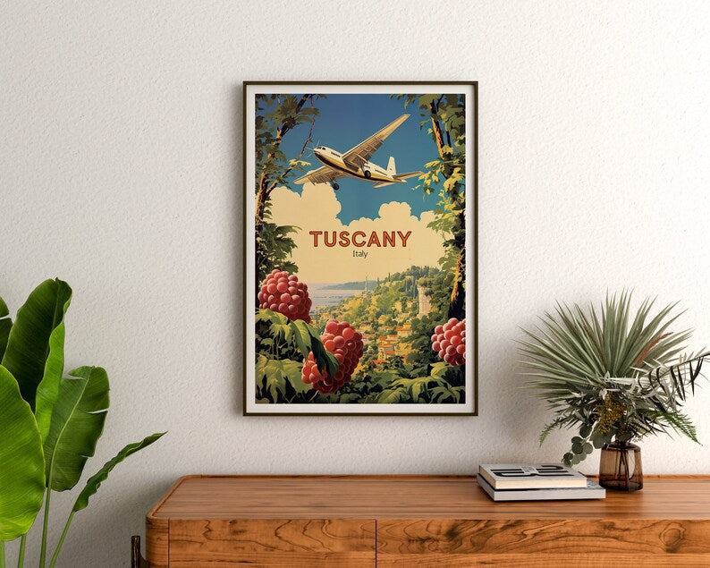 Tuscany Travel Poster, Italy Wall Art, Italy Print, Tuscany Poster, Tuscany Art, Europe Poster, Poster Art, Wall Decor