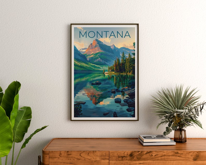 Montana Poster, Montana Print, Mountain Poster, Hiking Poster, Montana Gift, Forest Poster, Montana Art