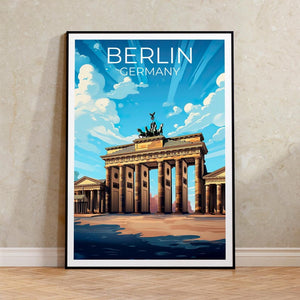 Berlin Travel Print, Germany Poster, Brandenburg Gate Wall Art, European Architecture Illustration, Berlin Poster, Home Decor, Birthday Gift