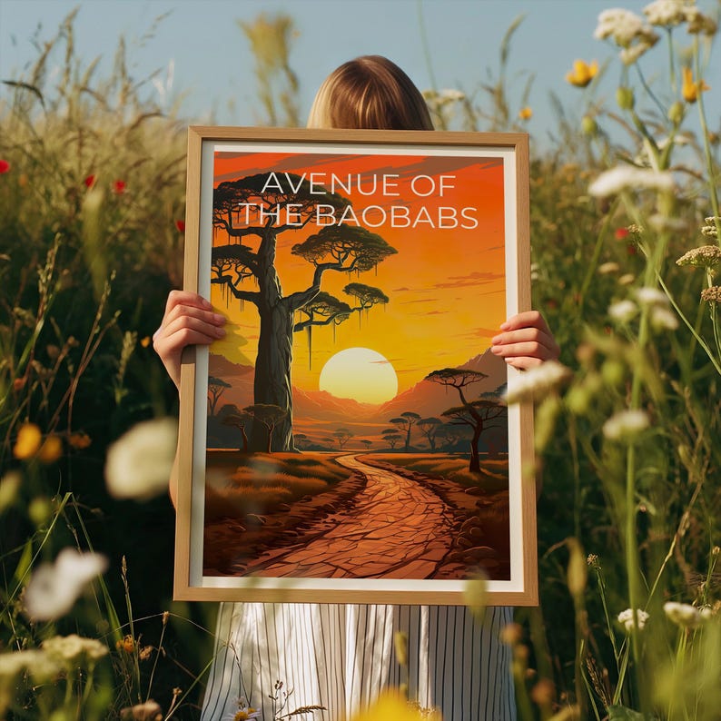 Avenue of the Baobabs Travel Print, Madagascar Poster, Giant Trees Wall Art, Madagascar Art, Home Decor, Birthday Gift