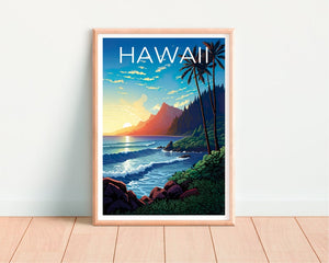 Hawaii Travel Poster, Island Wall Art, Island Print, Hawaii Poster, Island Poster, Nature Poster, Hawaii Print