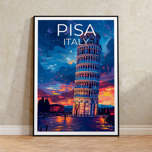 Leaning Tower of Pisa Poster, Italy Print, Italy Art, Tower of Pisa Print, Pisa Art, Tower of Pisa Art
