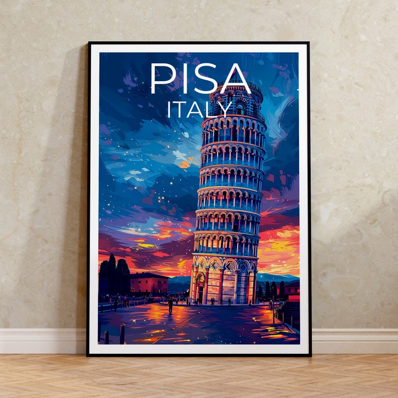 Leaning Tower of Pisa Poster, Italy Print, Italy Art, Tower of Pisa Print, Pisa Art, Tower of Pisa Art