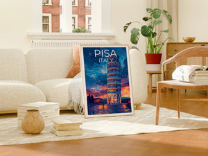 Leaning Tower of Pisa Poster, Italy Print, Italy Art, Tower of Pisa Print, Pisa Art, Tower of Pisa Art