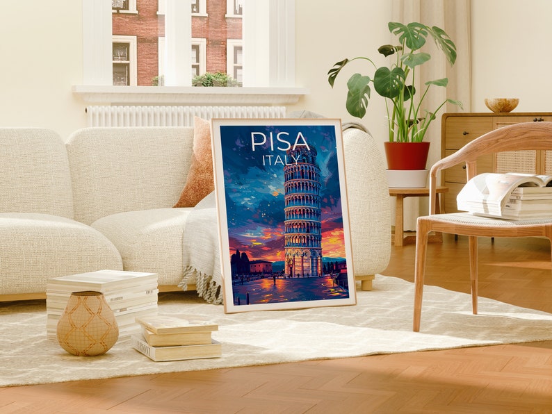 Leaning Tower of Pisa Poster, Italy Print, Italy Art, Tower of Pisa Print, Pisa Art, Tower of Pisa Art