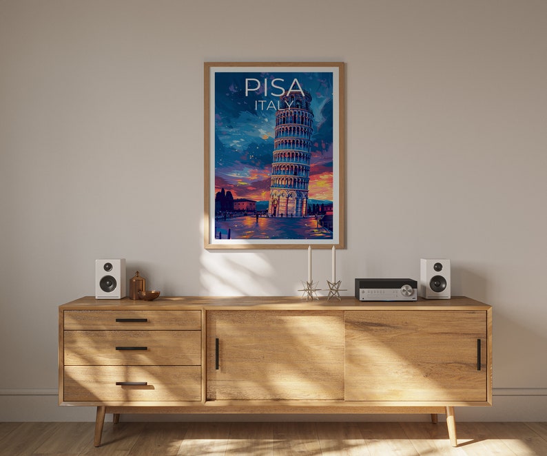 Leaning Tower of Pisa Poster, Italy Print, Italy Art, Tower of Pisa Print, Pisa Art, Tower of Pisa Art