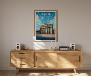 Berlin Travel Print, Germany Poster, Brandenburg Gate Wall Art, European Architecture Illustration, Berlin Poster, Home Decor, Birthday Gift