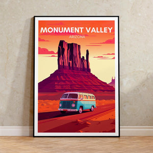 Monument Valley Reiseposter, Arizona Wandkunst, Van Life Print, Monument Valley Poster, Arizona Kunst, Arizona Poster, Posterkunst, Wanddekoration