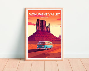 Monument Valley Reiseposter, Arizona Wandkunst, Van Life Print, Monument Valley Poster, Arizona Kunst, Arizona Poster, Posterkunst, Wanddekoration