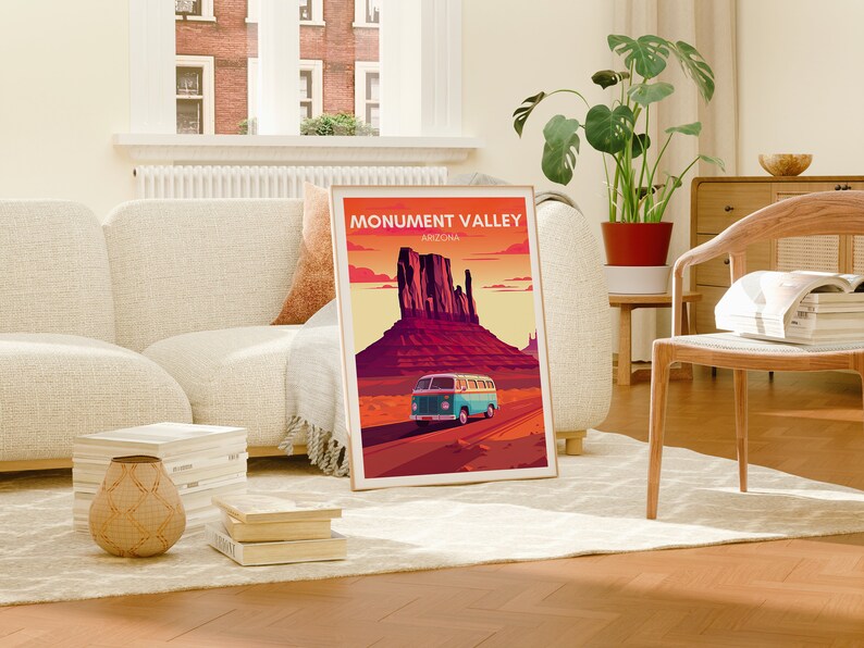 Monument Valley Reiseposter, Arizona Wandkunst, Van Life Print, Monument Valley Poster, Arizona Kunst, Arizona Poster, Posterkunst, Wanddekoration