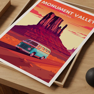 Monument Valley Reiseposter, Arizona Wandkunst, Van Life Print, Monument Valley Poster, Arizona Kunst, Arizona Poster, Posterkunst, Wanddekoration
