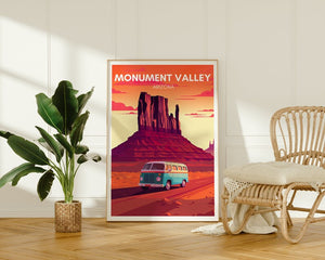 Monument Valley Reiseposter, Arizona Wandkunst, Van Life Print, Monument Valley Poster, Arizona Kunst, Arizona Poster, Posterkunst, Wanddekoration