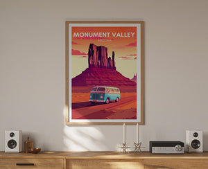 Monument Valley Reiseposter, Arizona Wandkunst, Van Life Print, Monument Valley Poster, Arizona Kunst, Arizona Poster, Posterkunst, Wanddekoration