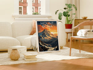 Mount Bona Travel Poster, Alaska Wall Art, Alaska Print, Mount Bona Poster, Alaska Poster, Nature Poster, Mount Bona Art