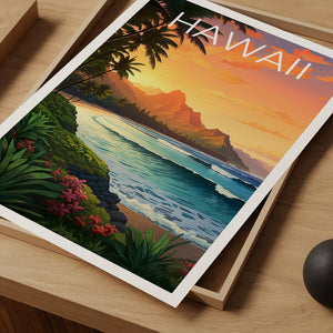 Hawaii Poster, Hawaii Print, Moloka‘i Poster, Moloka‘i Print, Hawaii Travel Poster, Island Poster, Hawaii Art