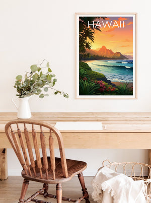 Hawaii Poster, Hawaii Print, Moloka‘i Poster, Moloka‘i Print, Hawaii Travel Poster, Island Poster, Hawaii Art