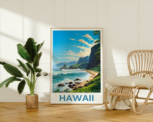 Hawaii Poster, Hawaii Print, Coast Poster, Coast Print, Hawaii Travel Poster, Coast Art, Hawaii Art