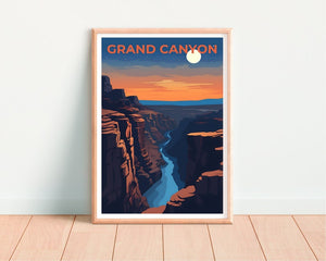 Affiche de voyage du Grand Canyon, art mural de l'Arizona, impression de l'Arizona, affiche du Grand Canyon, affiche du fleuve Colorado, affiche de la nature
