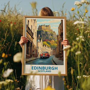 Edinburgh Travel Print Scotland Poster Historic Great Britain Edinburgh Castle Illustration United Kingdom Poster Home Decor Birthday Gift