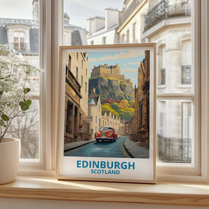 Edinburgh Travel Print Scotland Poster Historic Great Britain Edinburgh Castle Illustration United Kingdom Poster Home Decor Birthday Gift