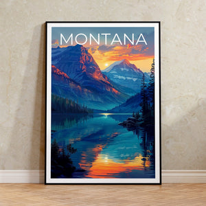 Montana Poster, Montana Print, Mountain Poster, Hiking Poster, Montana Gift, Forest Poster, Montana Art