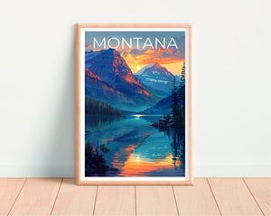 Montana Poster, Montana Print, Mountain Poster, Hiking Poster, Montana Gift, Forest Poster, Montana Art