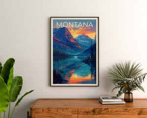 Montana Poster, Montana Print, Mountain Poster, Hiking Poster, Montana Gift, Forest Poster, Montana Art