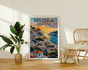 Hydra Travel Poster, Greece Wall Art, Hydra Print, Hydra Poster, Greece Poster, Greek Island Poster, Greece Gift