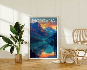 Montana Poster, Montana Print, Mountain Poster, Hiking Poster, Montana Gift, Forest Poster, Montana Art