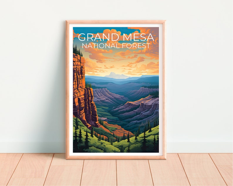 Grand Mesa National Forest Travel Poster, Colorado Wall Art, Colorado Print, Grand Mesa National Forest Poster, Nature Poster