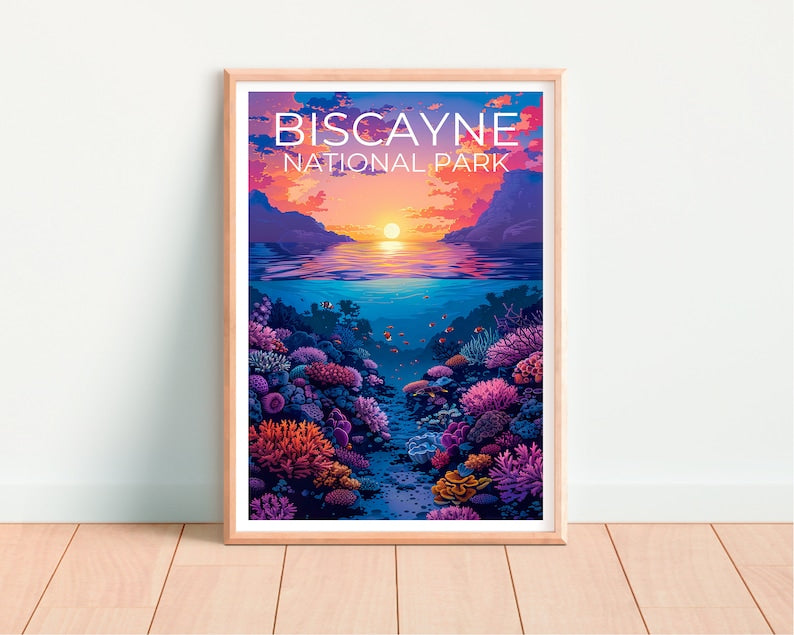 Biscayne National Park Poster, Biscayne Print, Florida Art, Florida Poster, Coral Reef Poster, Florida Print, Coral Reef Print