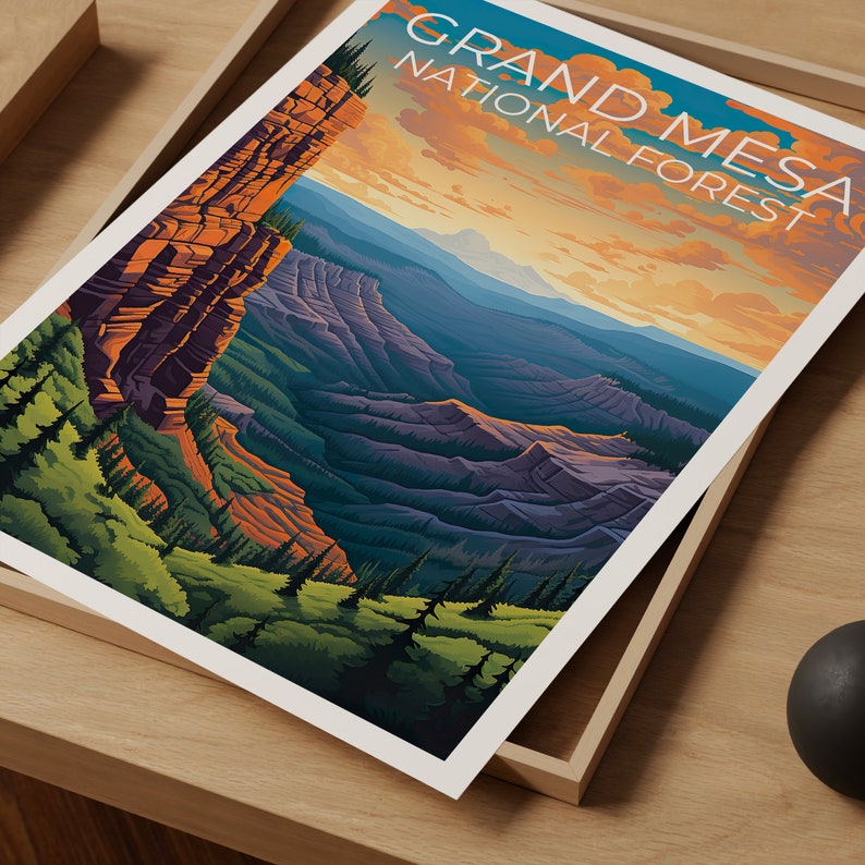 Grand Mesa National Forest Travel Poster, Colorado Wall Art, Colorado Print, Grand Mesa National Forest Poster, Nature Poster