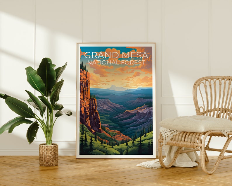 Grand Mesa National Forest Travel Poster, Colorado Wall Art, Colorado Print, Grand Mesa National Forest Poster, Nature Poster