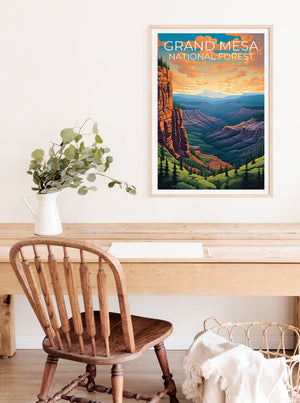 Grand Mesa National Forest Travel Poster, Colorado Wall Art, Colorado Print, Grand Mesa National Forest Poster, Nature Poster